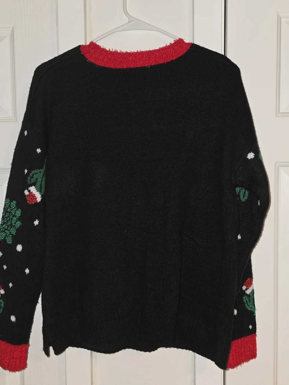 Holiday Time Black Llama Days Sweater with Multicolor Accents